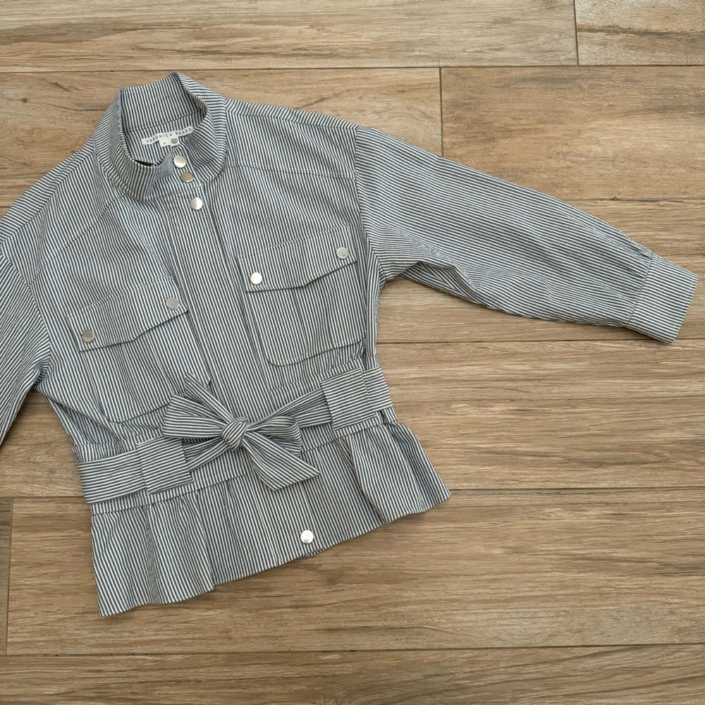 Veronica Beard York Seersucker Bomber Jacket Size Medium - Picture 9 of 16